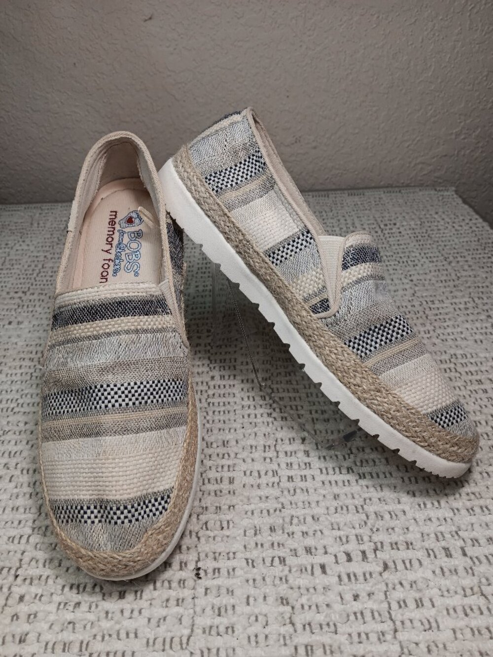 Skechers BOBS 'Flexpadrille' Hi-Chic Chaser Women's Navy Cream Slip-On Loafers 7